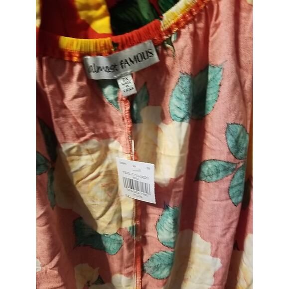 Almost Famous Red Floral Dress with Large Yellow Flowers - Picture 7 of 8